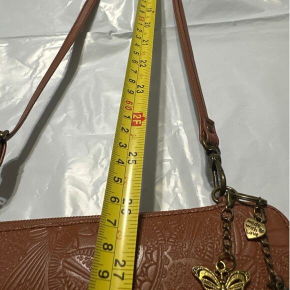 Sakroots lg smartphone crossbody bag wallet brown faux leather adjustable strap - Picture 5 of 12